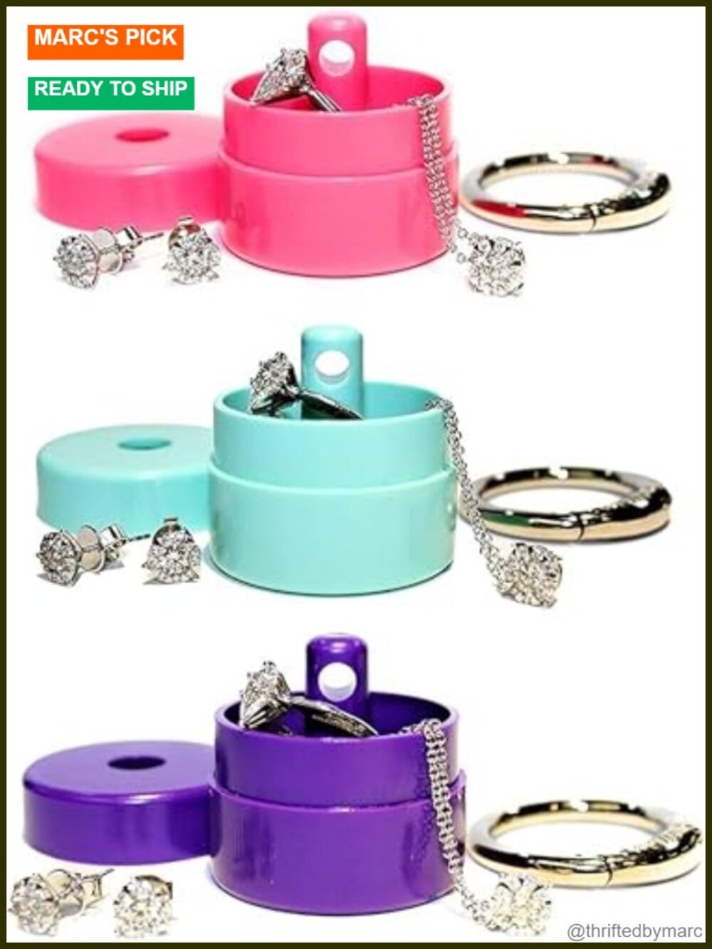 Travel Jewelry Box Ring Holder Keychain Organizer Case Small Portable